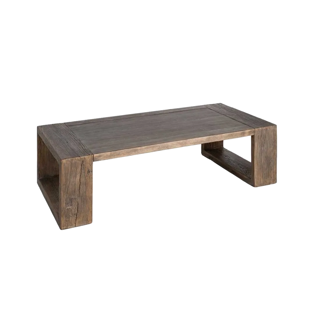 Mesa de centro para salón en madera de olmo reciclada 160x80x43cm - Ixia - 616202IX - foto-transparente