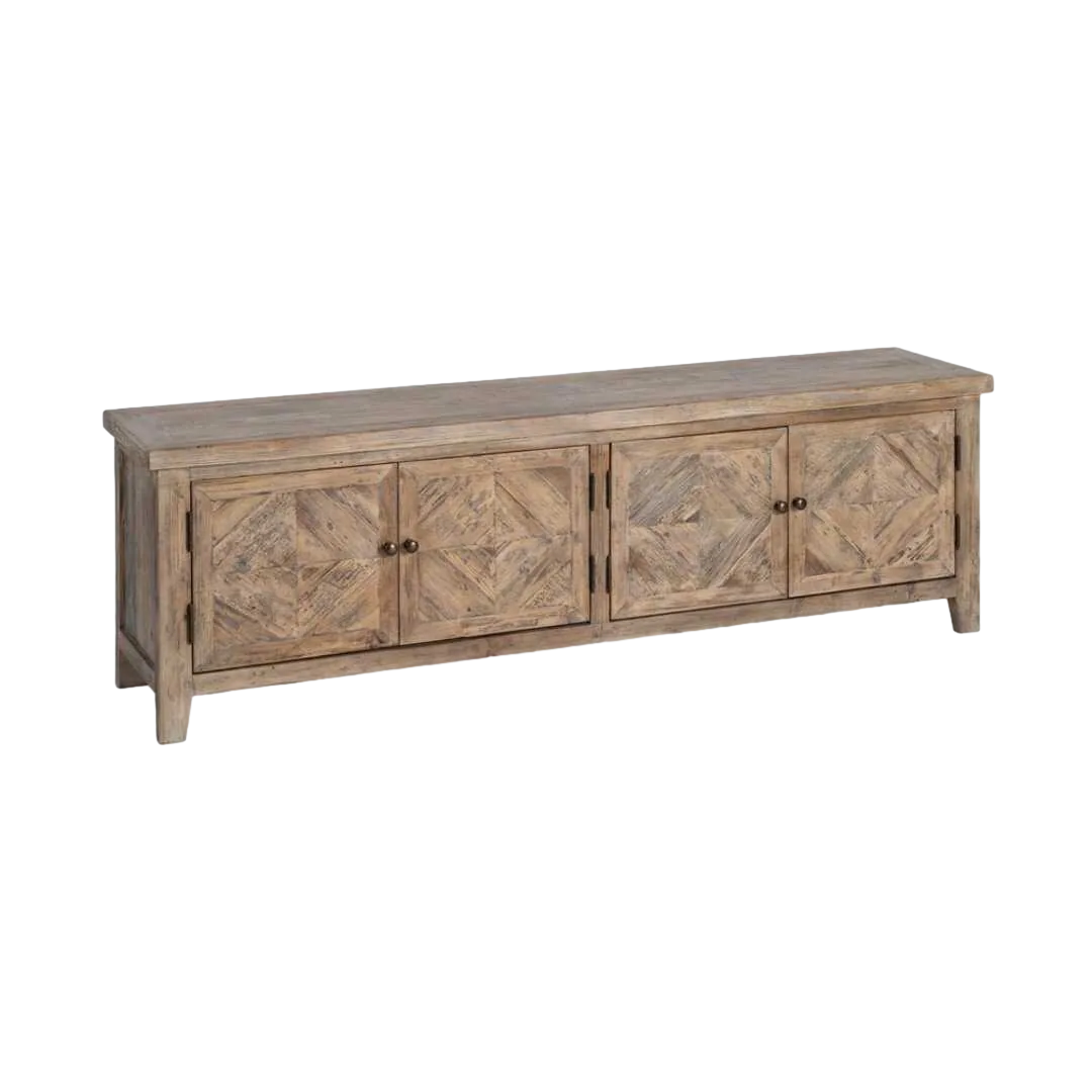 Mueble TV en madera de pino reciclada para salón 180x40x55cm - Ixia - 616223IX - foto-transparente