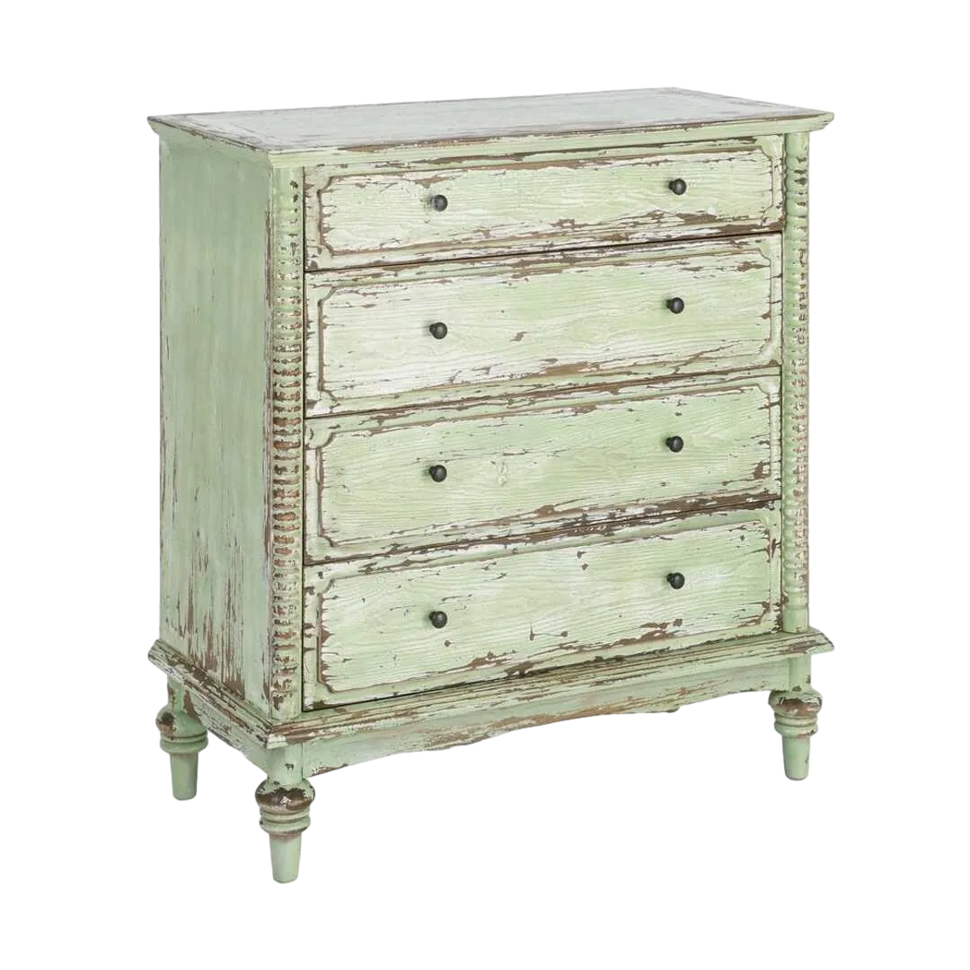 Cómoda de madera reciclada de pino para dormitorio con cajones 95x45x103cm - Ixia - 616239IX - foto-transparente