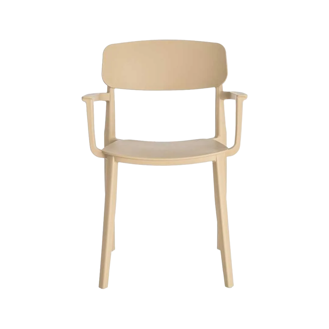 Silla apilable de polipropileno color caqui para exterior cumple EN581 uso contract 51.50x51x80cm - Ixia - 616257IX - foto-transparente