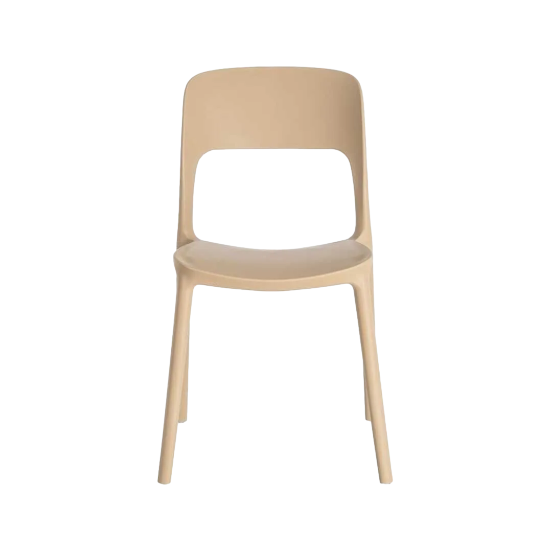 Silla apilable caqui de PP para exterior y uso contract con protección UV 58x41x82cm - Ixia - 616262IX - foto-transparente