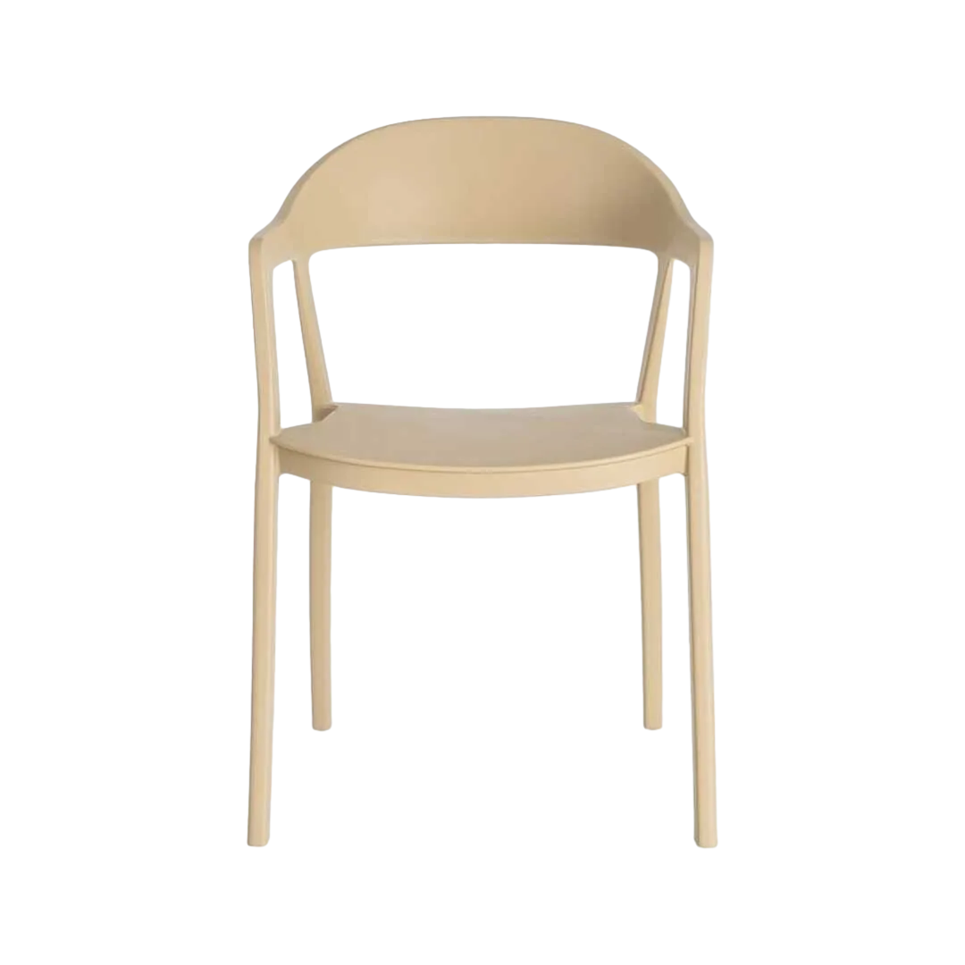 Silla apilable en polipropileno caqui apta para exterior y uso contract con protección UV 52x52x80cm - Ixia - 616267IX - foto-transparente