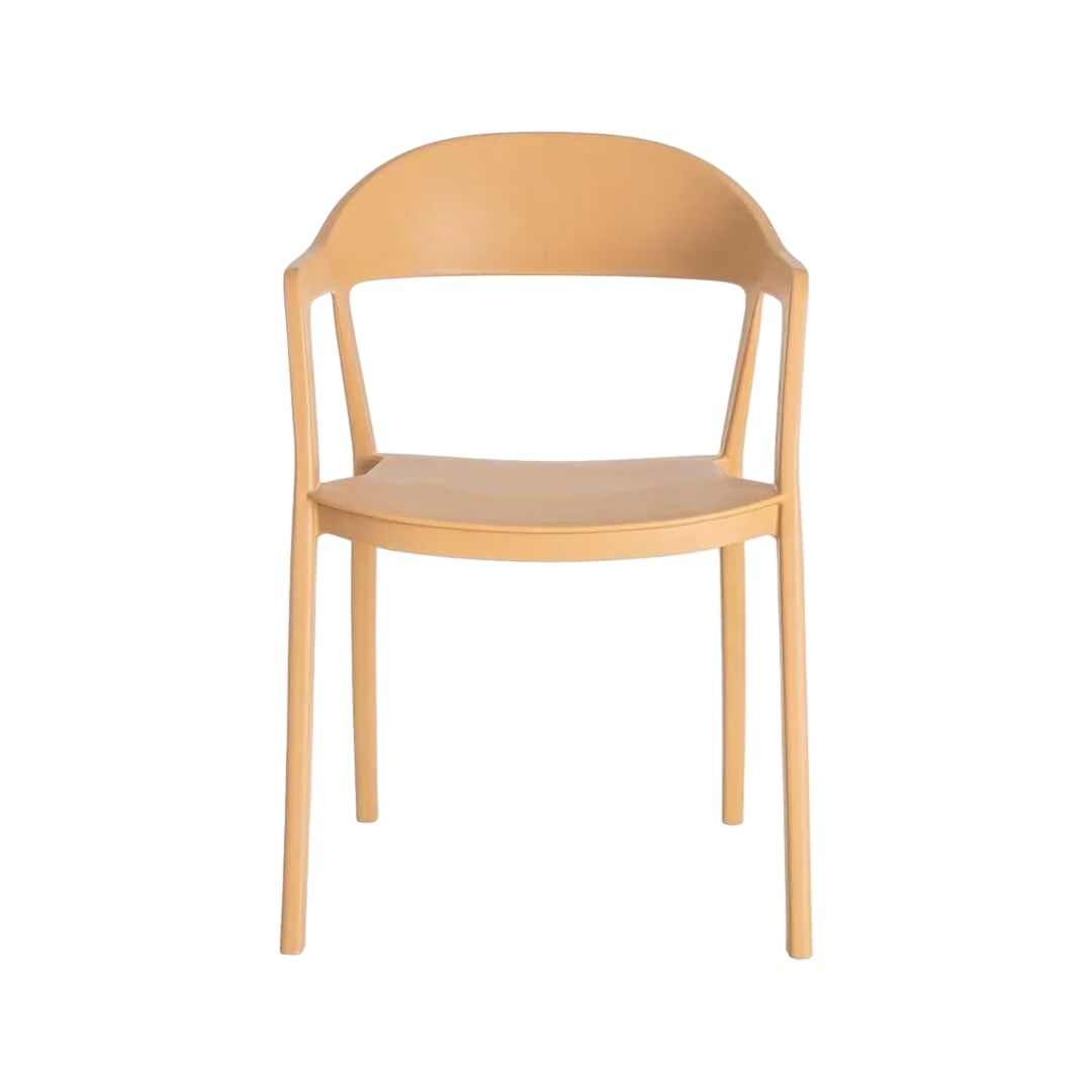 Silla apilable de polipropileno para exterior color ocre 52x52x80cm - Ixia - 616269IX - foto-transparente