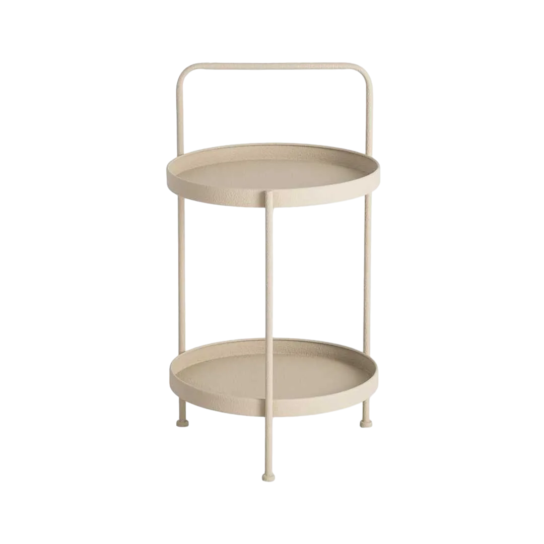 Mesita auxiliar de metal beige 36.50x36.50x66cm - Ixia - 616339IX - foto-transparente