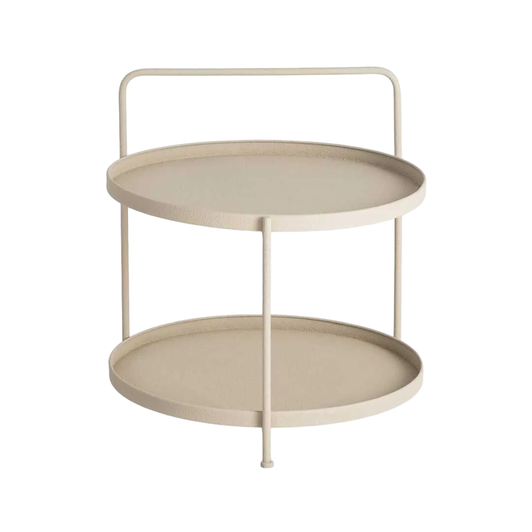 Mesita auxiliar beige de metal 56x56x60cm - Ixia - 616340IX - foto-transparente