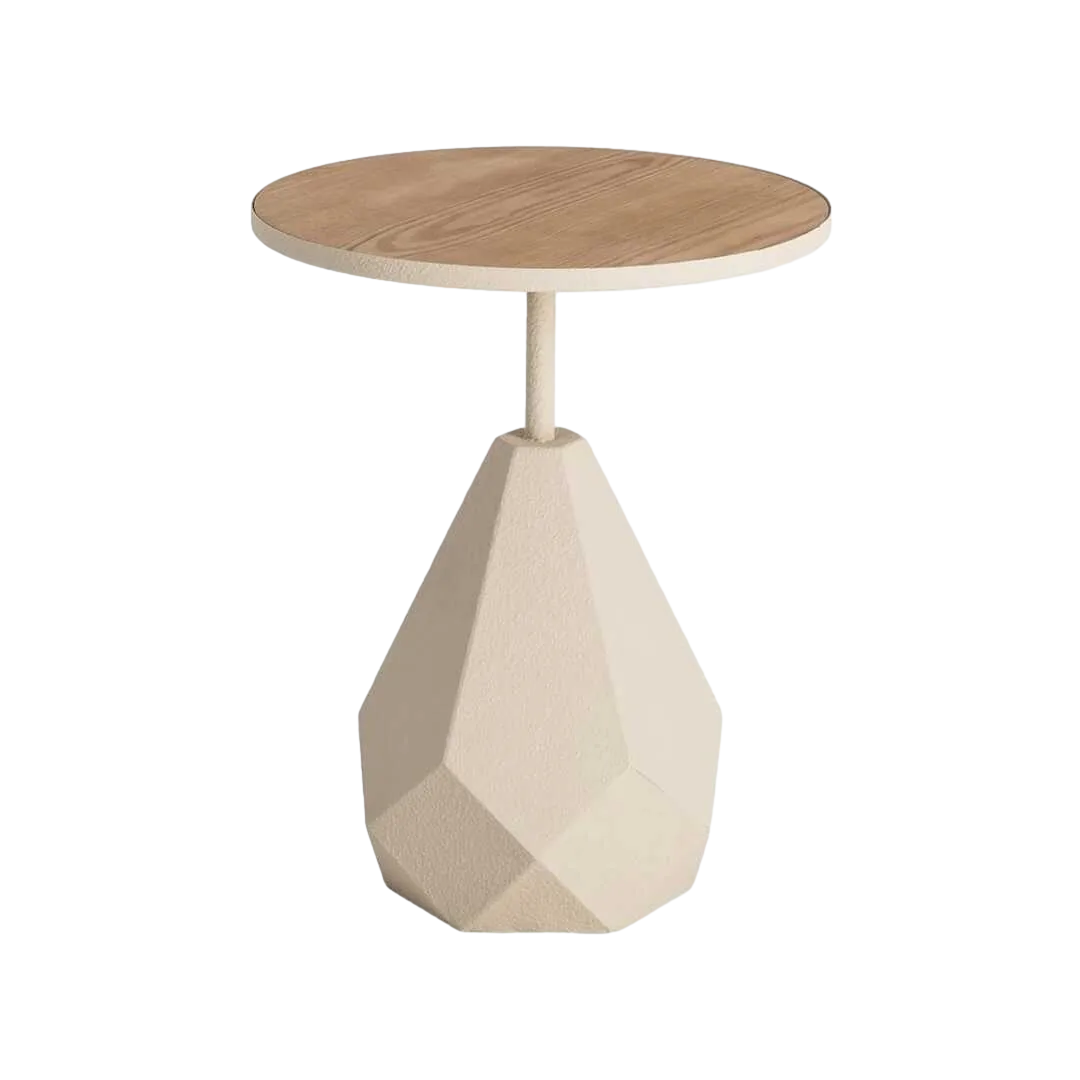 Mesita crema en metal 45x45x56cm - Ixia - 616344IX - foto-transparente