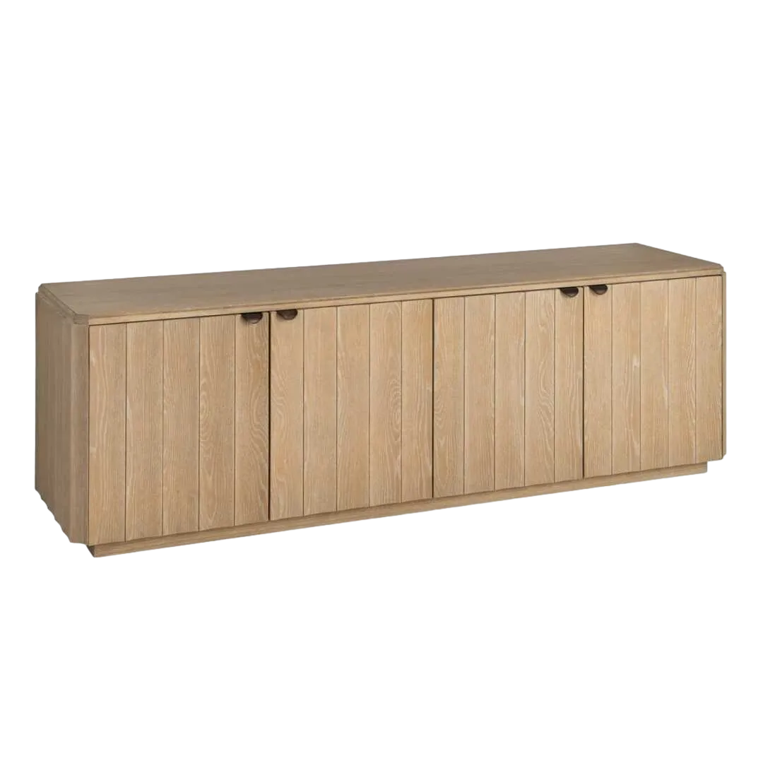 Aparador madera de roble natural para salón con zócalo 5cm - Ixia 208x54x65.50cm - Ixia - 616388IX - foto-transparente
