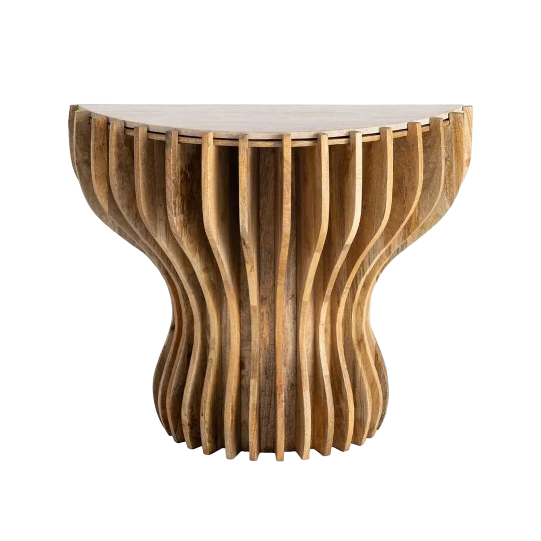 Consola en madera de mango y mármol para salón 92x40x76cm - Ixia - 616442IX - foto-transparente