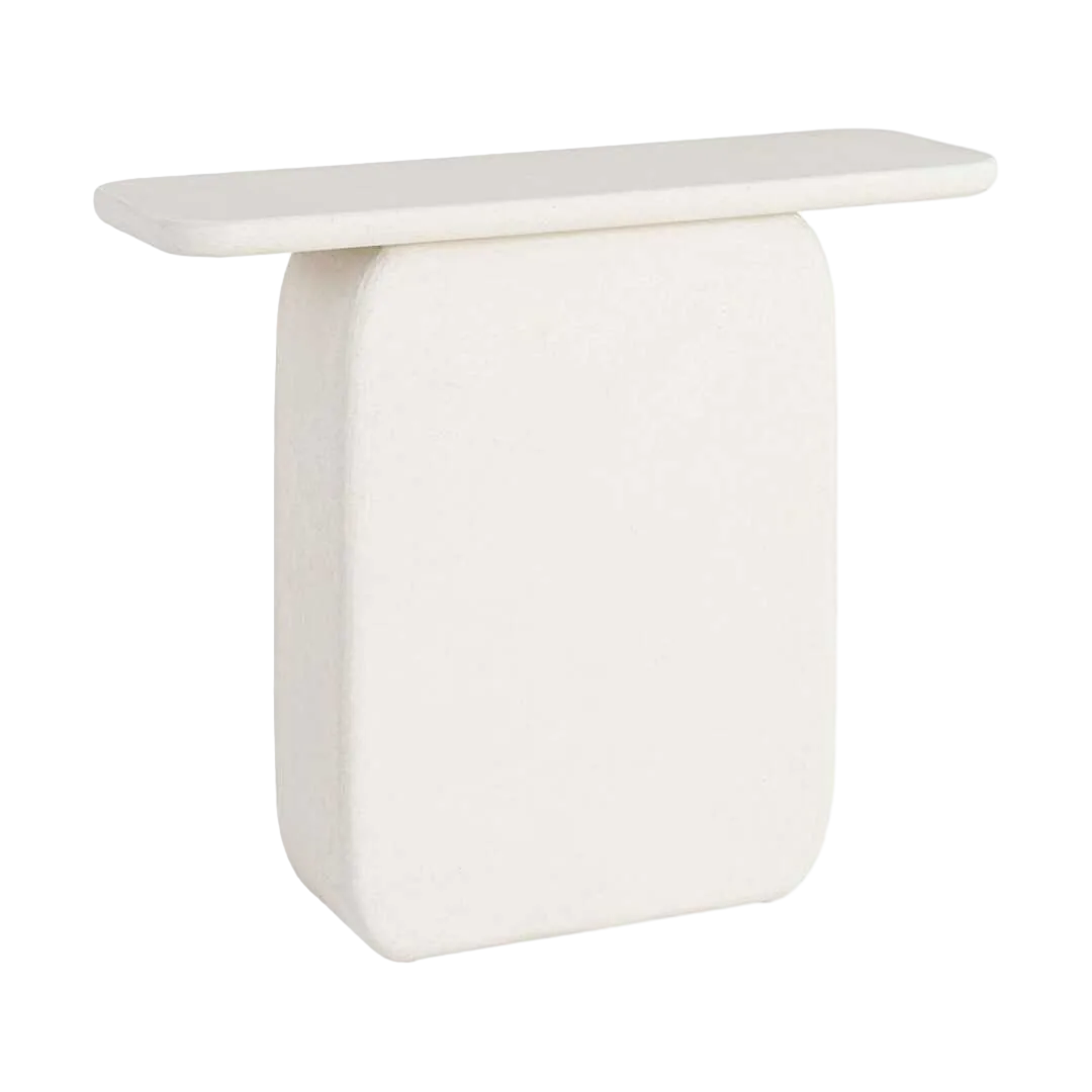 Consola blanca en DM acabado poroso granulado 100x35x82cm - Ixia - 616484IX - foto-transparente