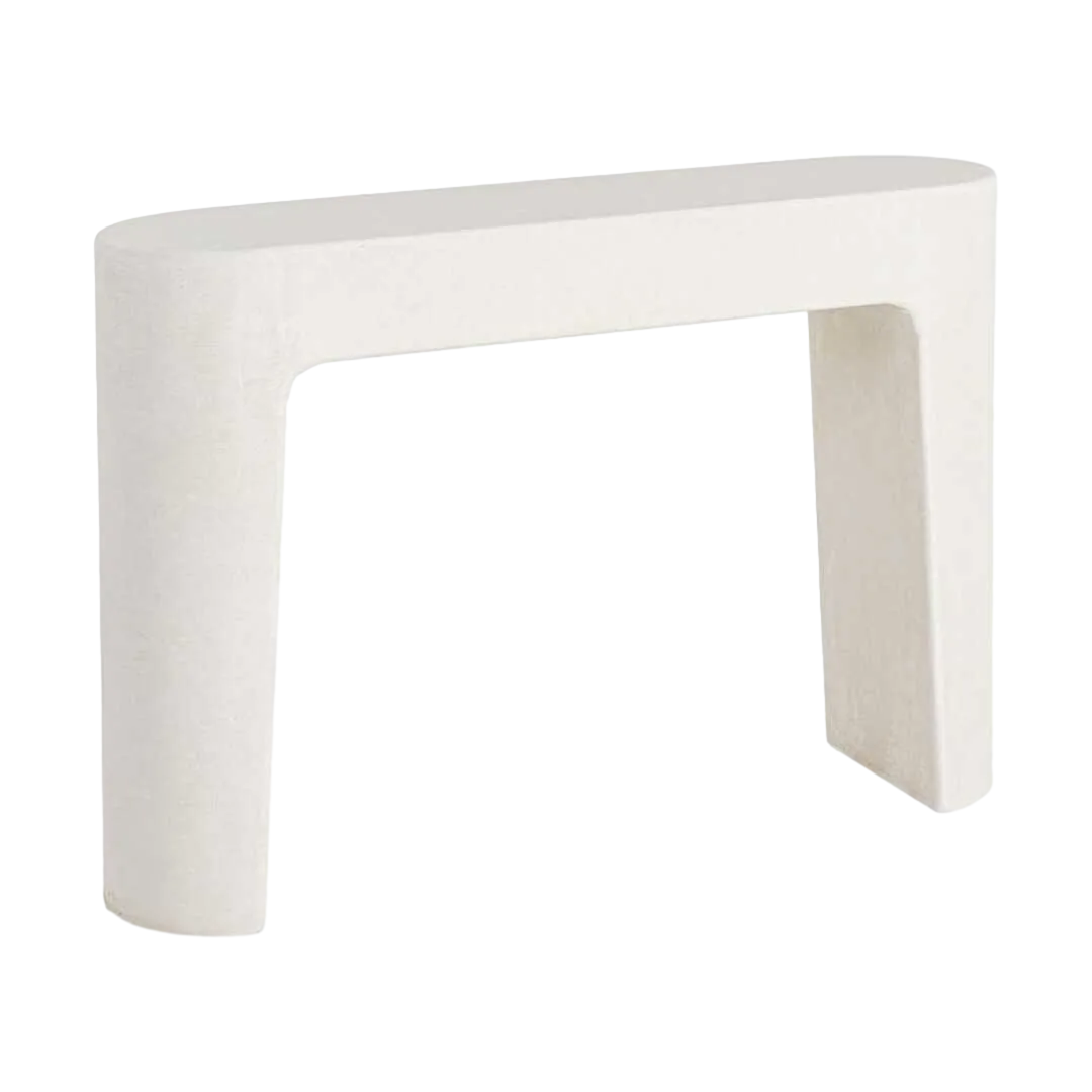Consola blanca en DM acabado poroso granulado 120x32x80cm - Ixia - 616485IX - foto-transparente