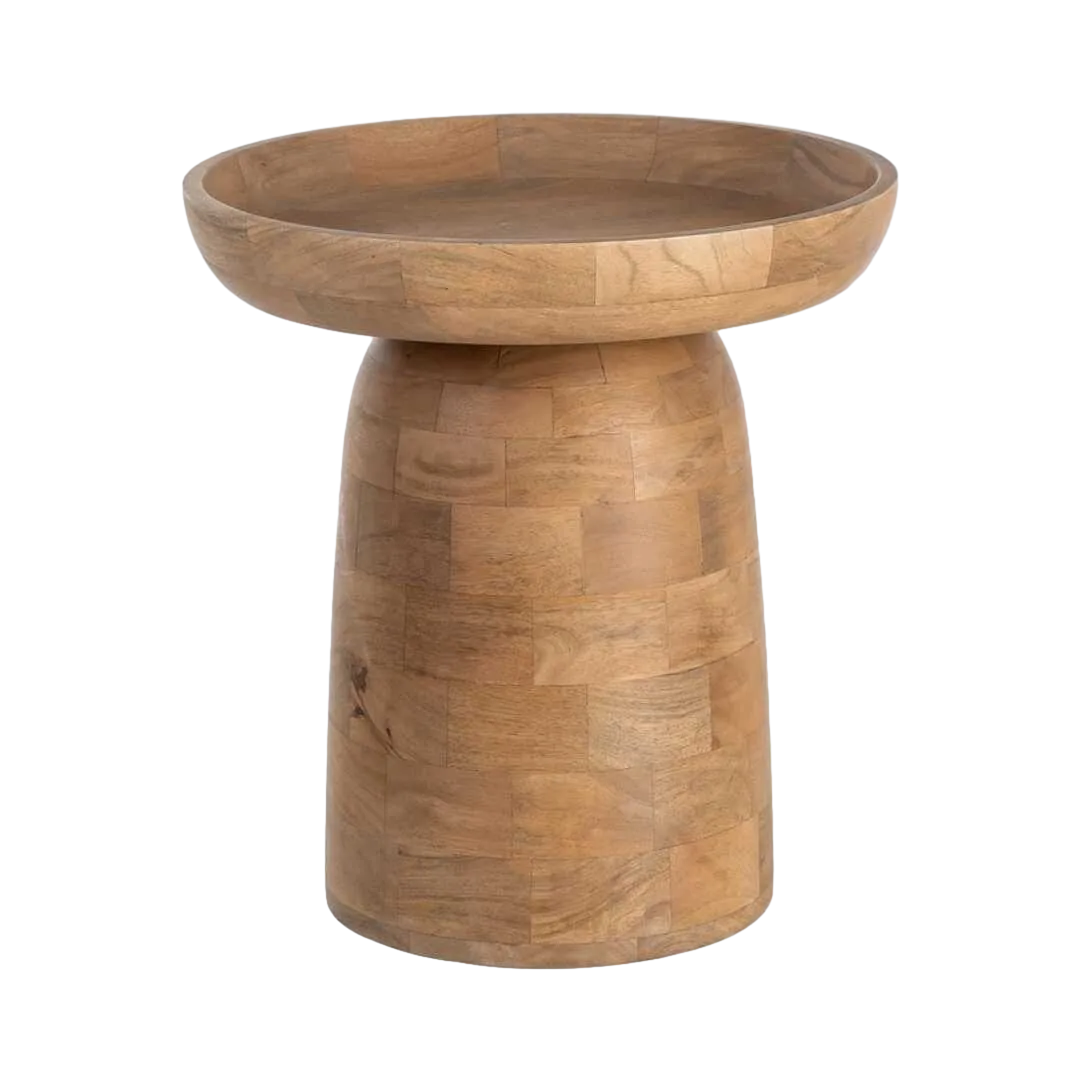 Mesita natural de madera de mango para salón 44x44x47cm - Ixia - 616491IX - foto-transparente