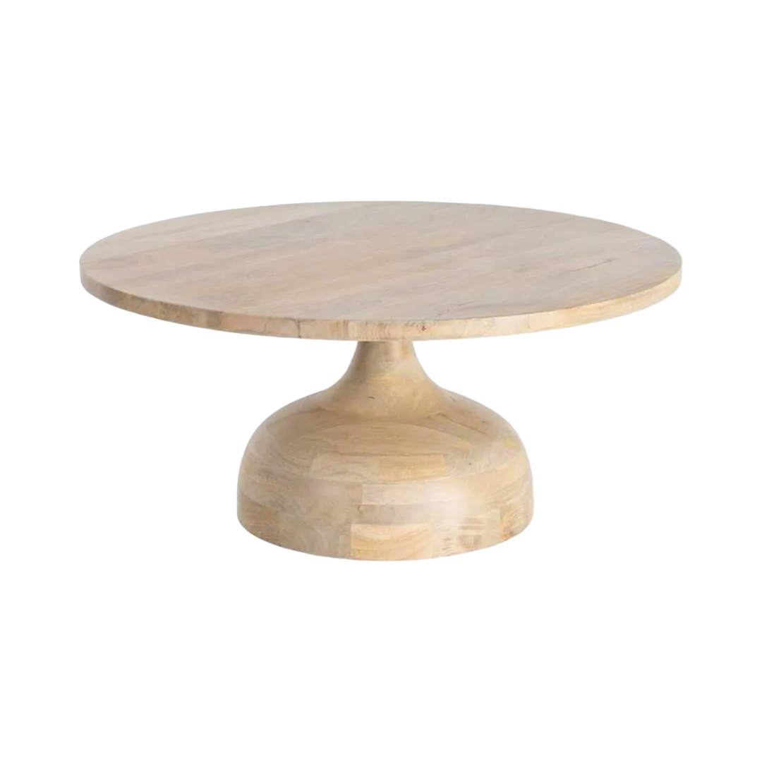 Mesita de salón natural en madera de mango 90x90x40cm - Ixia - 616496IX - foto-transparente