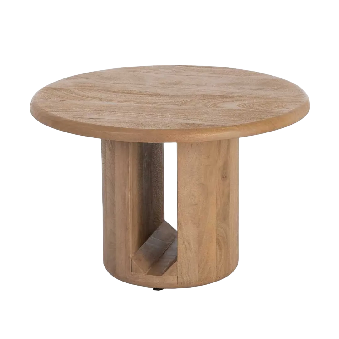 Mesa de centro en madera de mango acabado natural 60x60x40cm - Ixia - 616497IX - foto-transparente