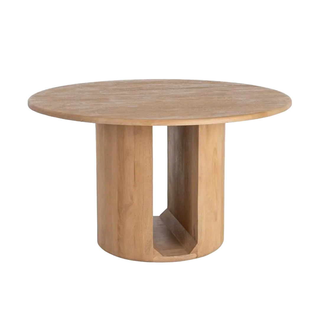 Mesa de comedor en madera de mango natural 130x130x76cm - Ixia - 616499IX - foto-transparente