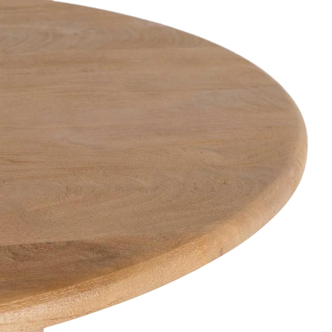 Mesa de comedor natural en madera de mango 130x130x76cm - Ixia - 616499IX - foto-transparente