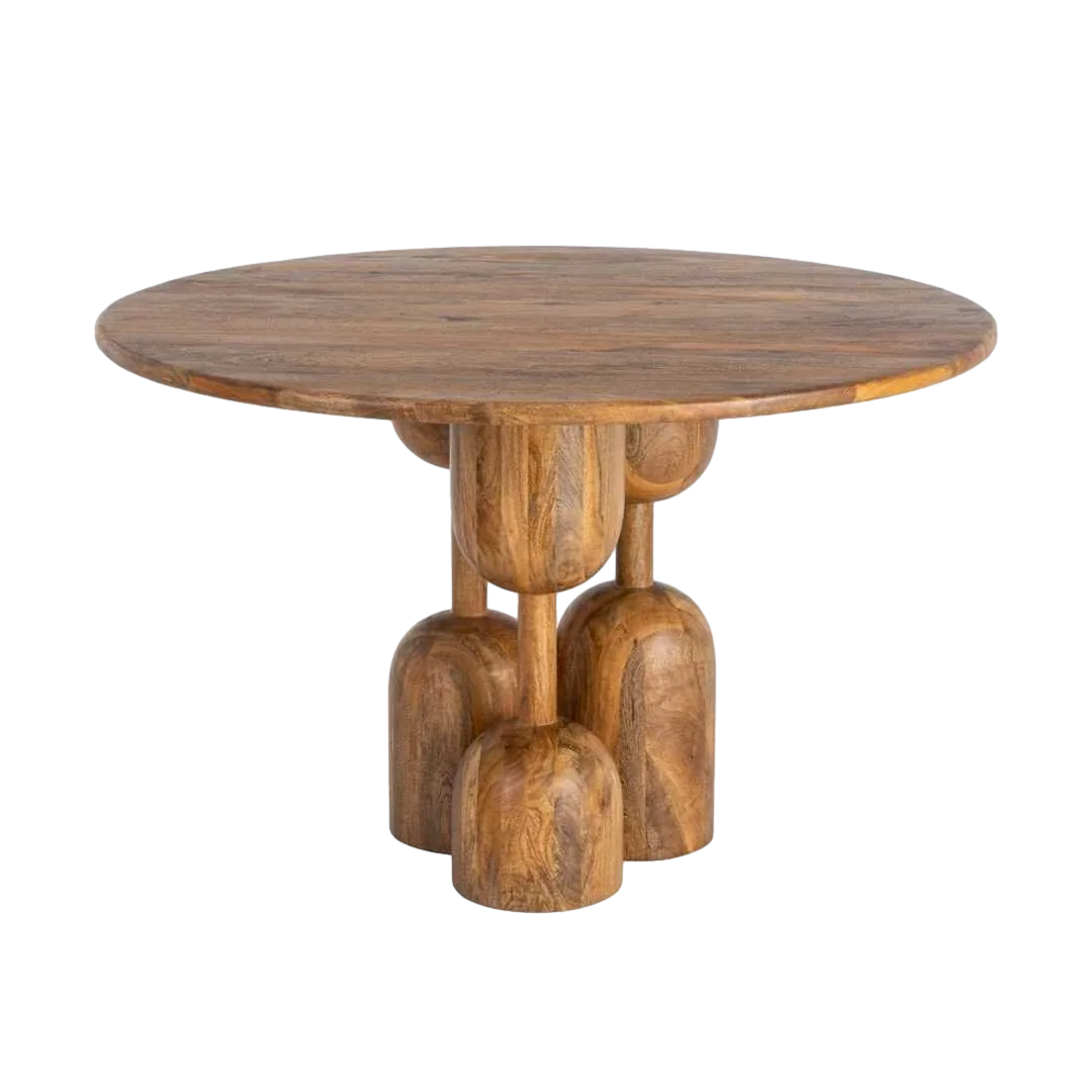 Mesa de comedor cuadrada de madera de mango 120x120x76cm - Ixia - 616506IX - foto-transparente