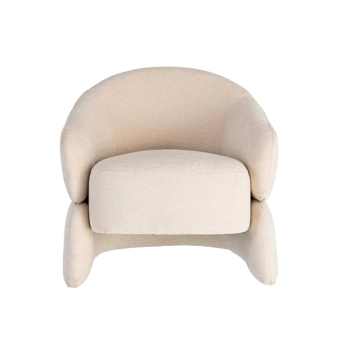 Sillón crema en DM con tapizado en tejido y relleno de espuma 77x75x73.50cm - Ixia - 616509IX - foto-transparente