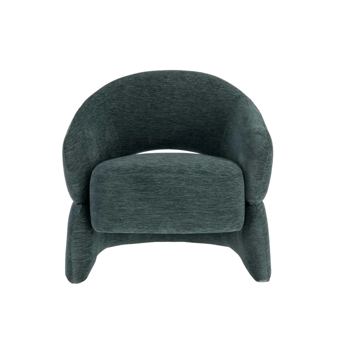 Sillón tapizado azul en tejido 100% poliéster estructura en madera contrachapada 77x75x73.50cm - Ixia - 616511IX - foto-transparente