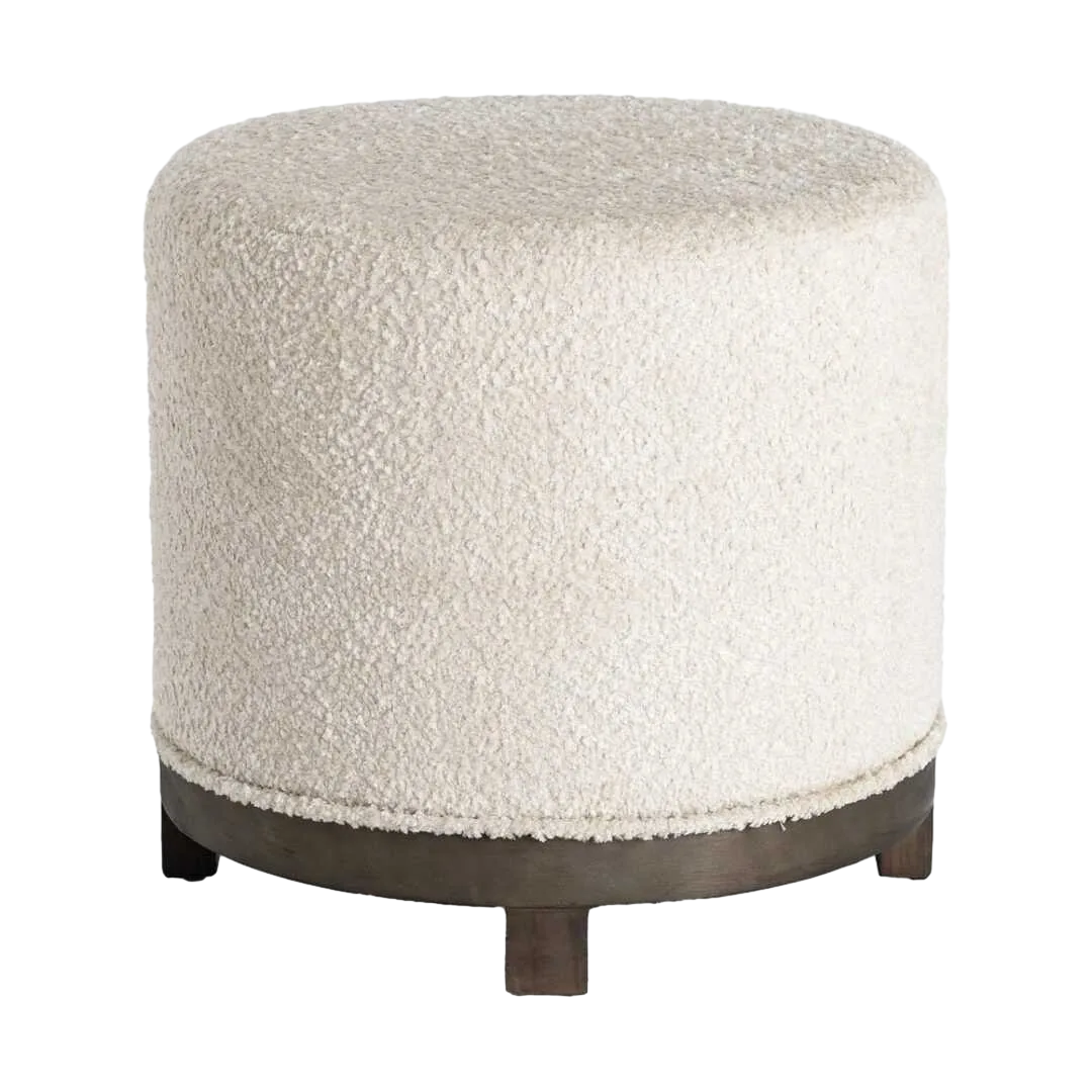 Puf giratorio crema en DM y tejido 100% poliéster con foam 30mm 50x50x47cm - Ixia - 616518IX - foto-transparente