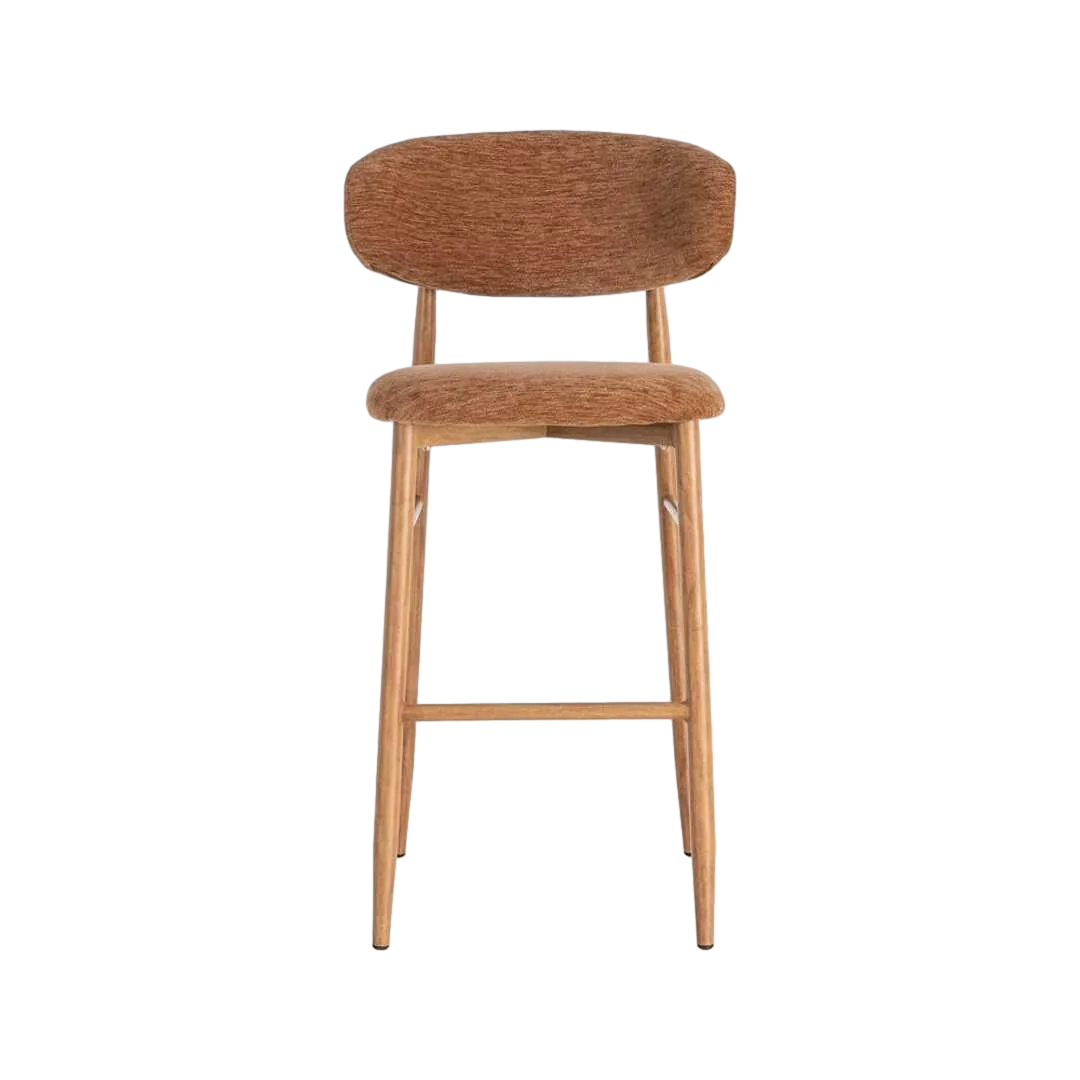 Taburete melocotón en tejido 100% poliéster y estructura metálica 54x52x105cm - Ixia - 616532IX - foto-transparente