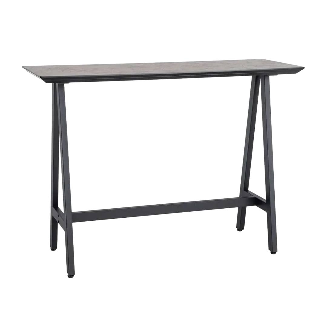 Mesa alta negro y crema en DM con estructura metálica 138x50x100cm - Ixia - 616568IX - foto-transparente