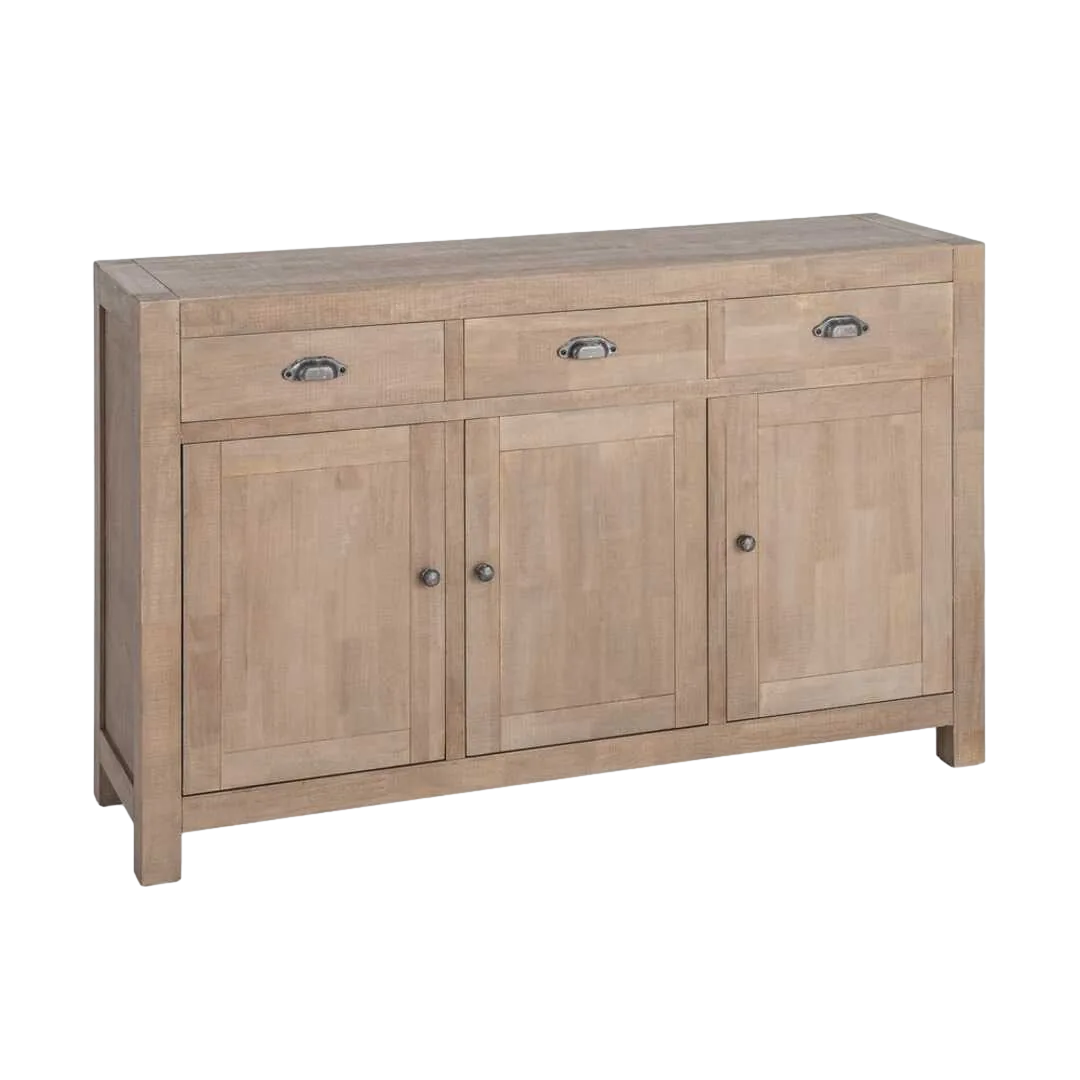 Aparador natural en madera de pino estilo cottage 140x40x86.50cm - Ixia - 616580IX - foto-transparente
