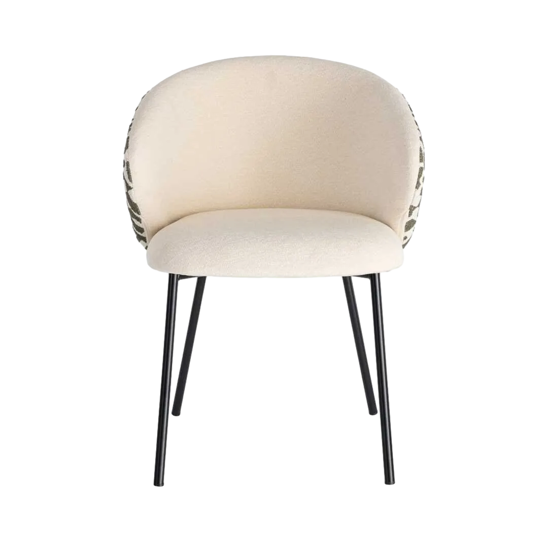 Silla estampada en tejido 100% poliéster con estructura metálica 56.50x56x74.50cm - Ixia - 616586IX - foto-transparente