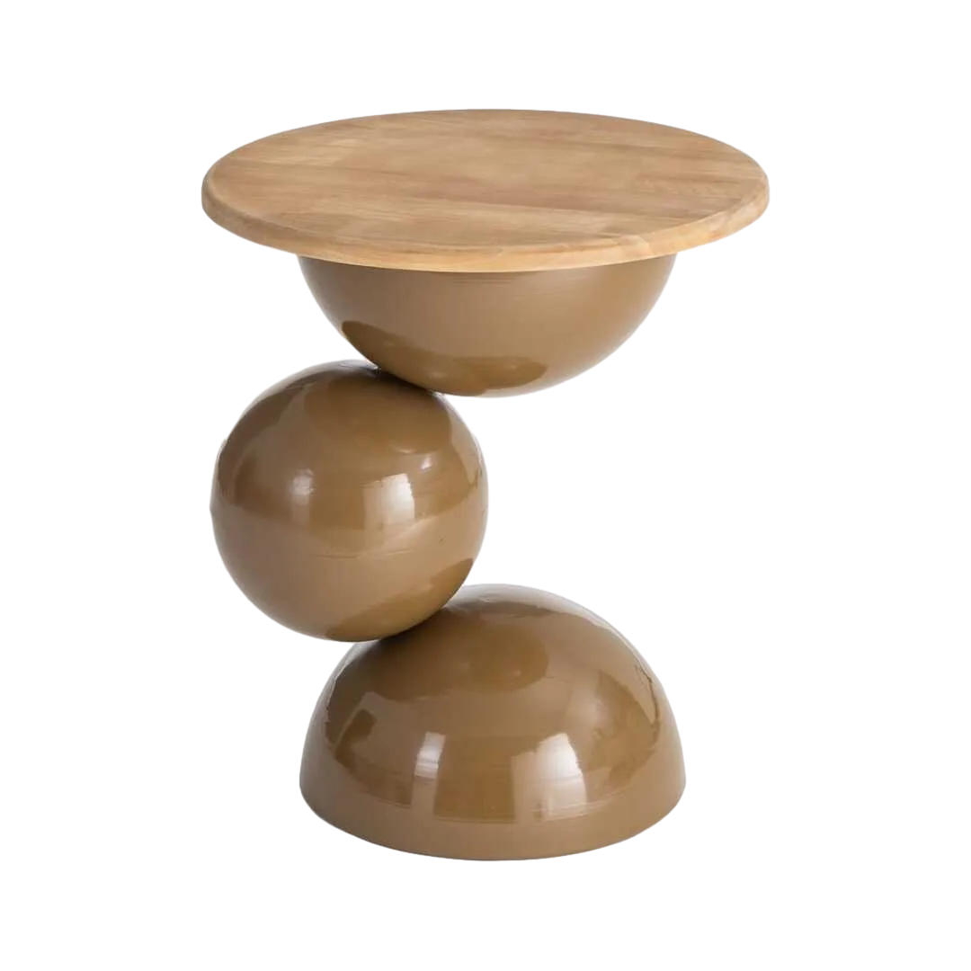 Mesita marrón madera y metal 49.50x49.50x58.50cm - Ixia - 616775IX - foto-transparente