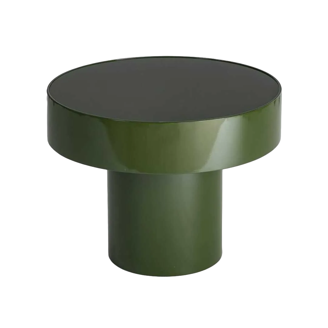 Mesita verde con cristal templado y estructura de hierro 60x60x46cm - Ixia - 616779IX - foto-transparente