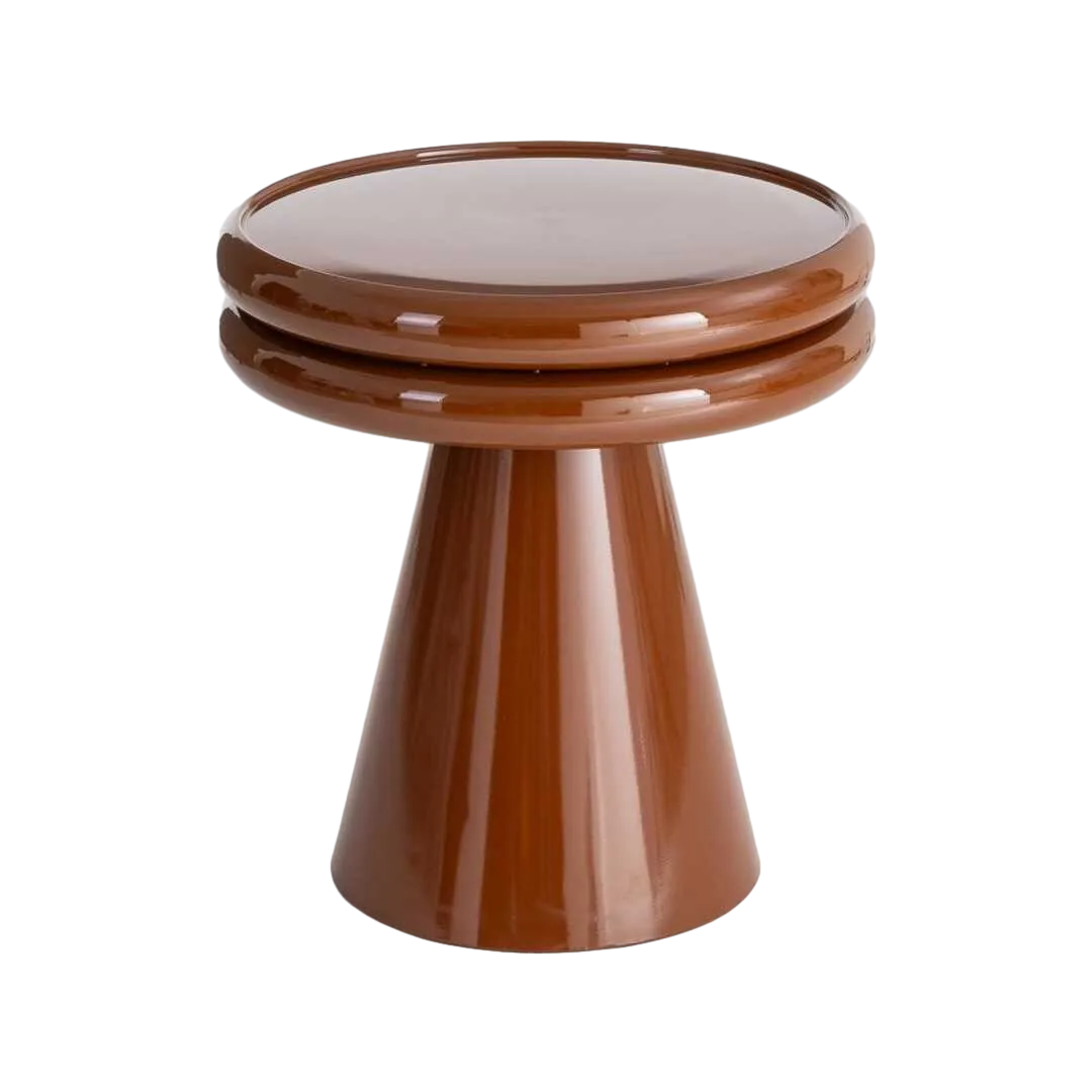 Mesita auxiliar de metal color teja 52.50x52.50x56cm - Ixia - 616782IX - foto-transparente