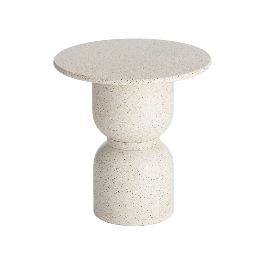 Mesita blanca en DM y metal 50x50x51.50cm - Ixia - 616783IX - foto-transparente