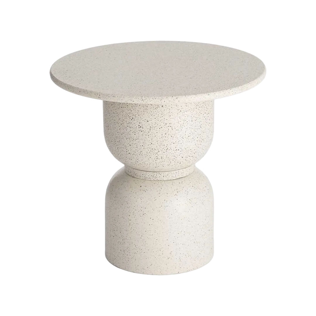 Mesita auxiliar blanca en DM y hierro 60x60x55cm - Ixia - 616784IX - foto-transparente