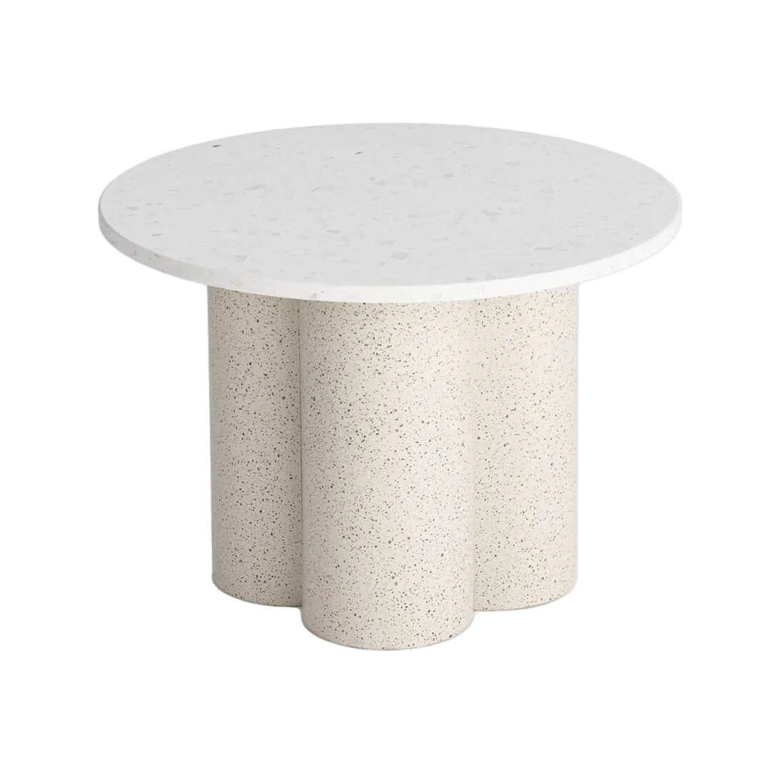 Mesa de centro blanca en metal y mármol 60x60x42cm - Ixia - 616786IX - foto-transparente
