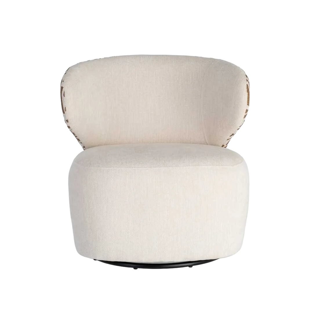 Sillón Bitejido en tejido y madera color crema ocre 73x68x74cm - Ixia - 616828IX - foto-transparente