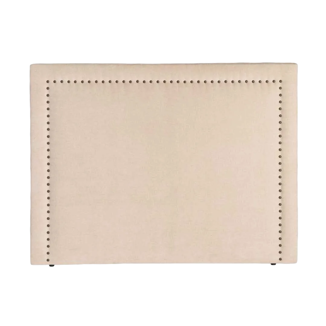 Cabecero en tejido beige para dormitorio con relleno de fibra 300gr 165x7x130cm - Ixia - 616853IX - foto-transparente