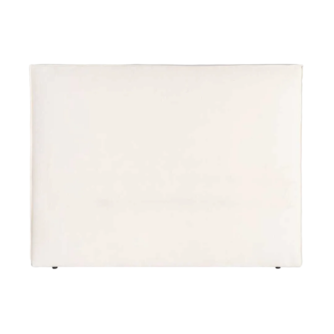 Cabecero tapizado crema 100% poliéster con relleno 300gr y estructura en tablero DM 160x122cm - Ixia - 616854IX - foto-transparente