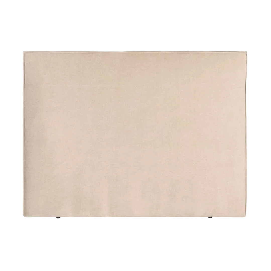 Cabecero tejido beige con estructura en DM y relleno fibra 300gr 160x122cm - Ixia - 616855IX - foto-transparente