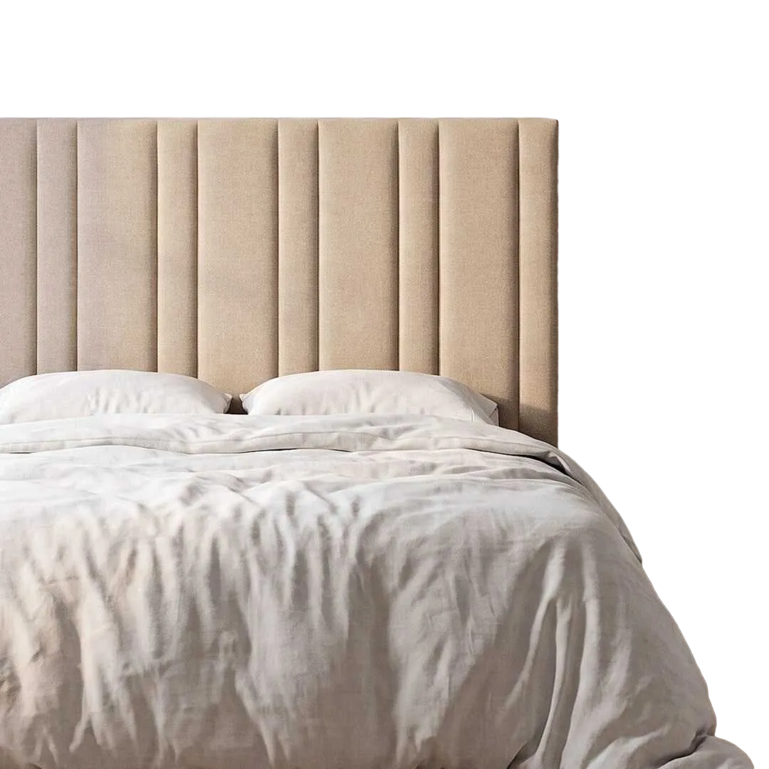 Cabecero beige tejido para dormitorio 160x122cm - Ixia - 616857IX - foto-transparente