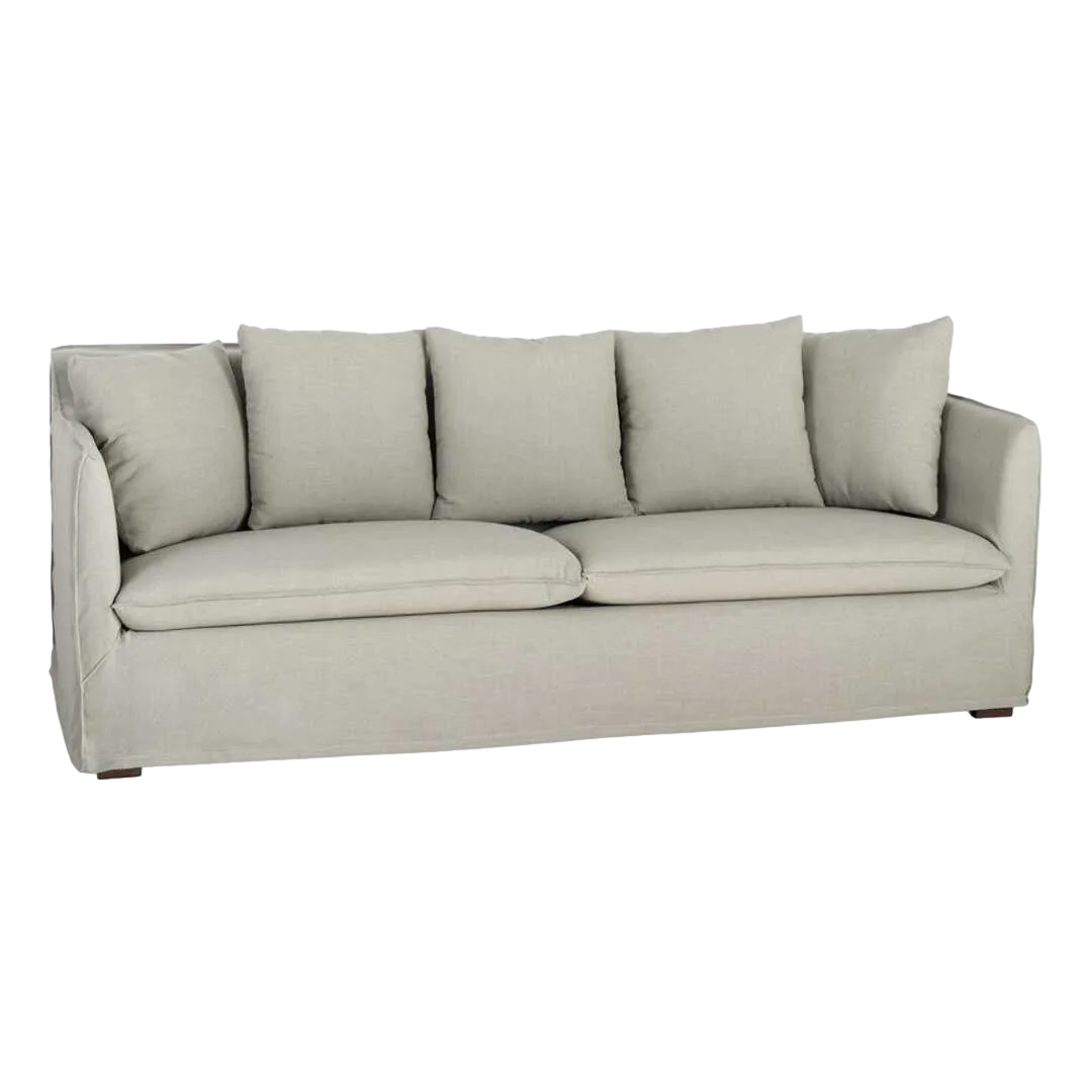 Sofá verde desenfundable en tejido mixto lavable 215x92x78cm - Ixia - 616860IX - foto-transparente