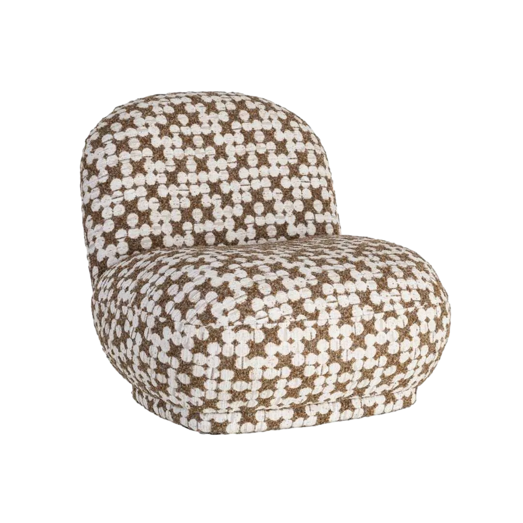 Sillón tapizado marrón con estructura metálica y relleno de espuma 82x84x77cm - Ixia - 616942IX - foto-transparente