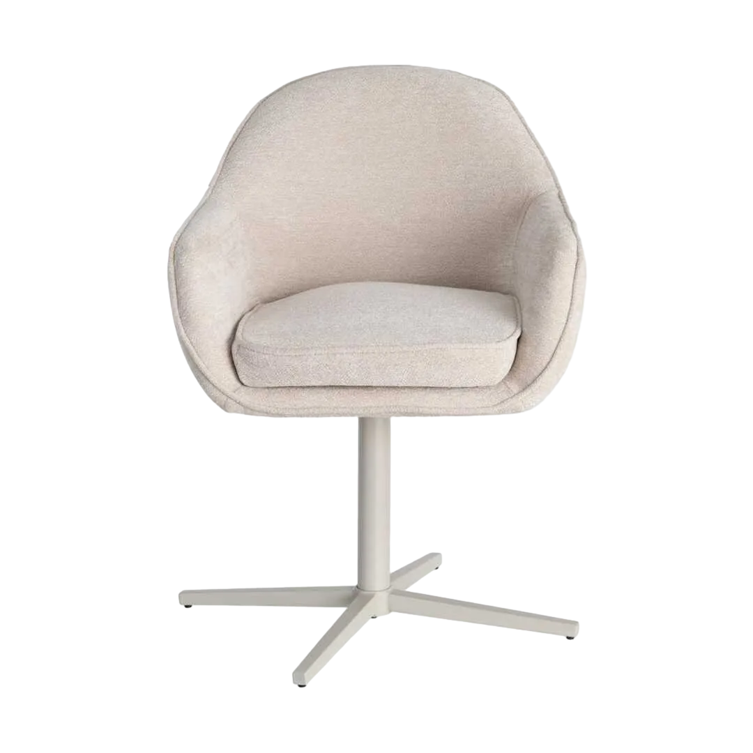 Silla tapizada giratoria con estructura metálica en tejido 100% poliéster 60x60x86cm - Ixia - 617027IX - foto-transparente