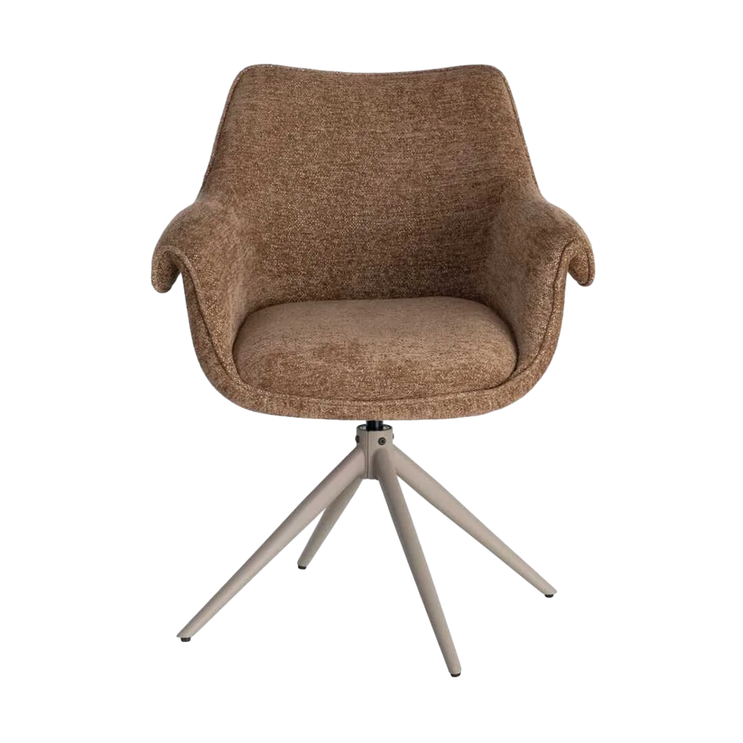 Silla tapizada giratoria 360º con autoretorno estructura metálica y muelles pocket spring 66x60x86cm - Ixia - 617029IX - foto-transparente