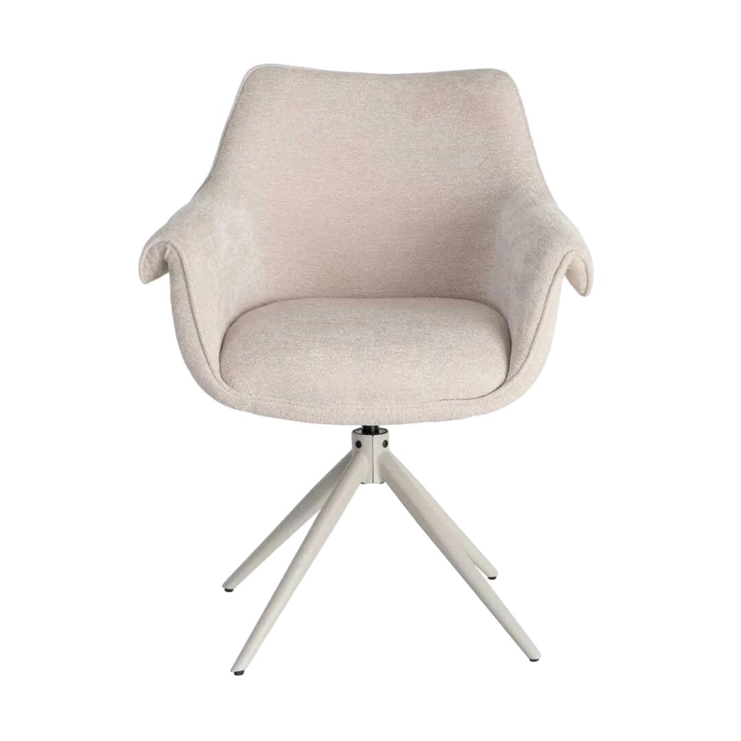 Silla tapizada giratoria 360º con autoretorno tejido 100% poliéster y muelles pocket spring estructura metálica 66x60x86cm - Ixia - 617030IX - foto-transparente
