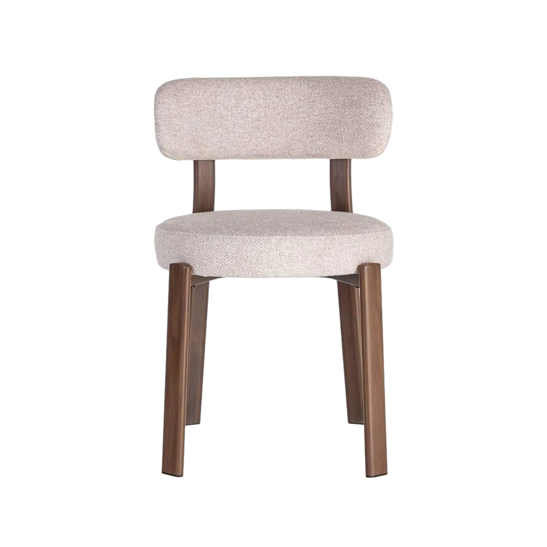 Silla tapizada 100% poliéster con patas de hierro asiento espuma densidad 26kg respaldo 22kg 51x54x77cm - Ixia - 617038IX - foto-transparente