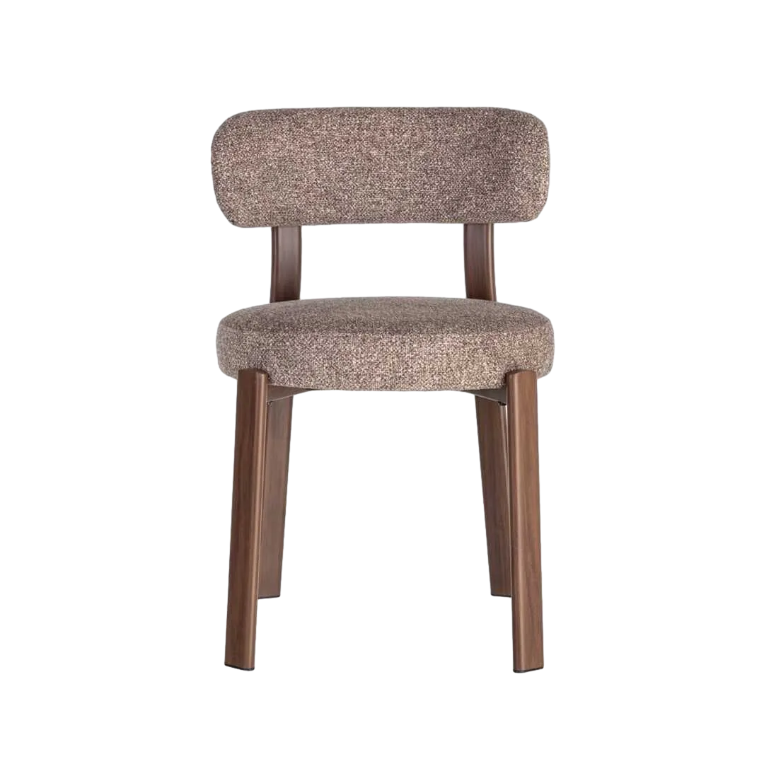 Silla tapizada en poliéster con patas de hierro y asiento acolchado 51x54x77cm - Ixia - 617039IX - foto-transparente