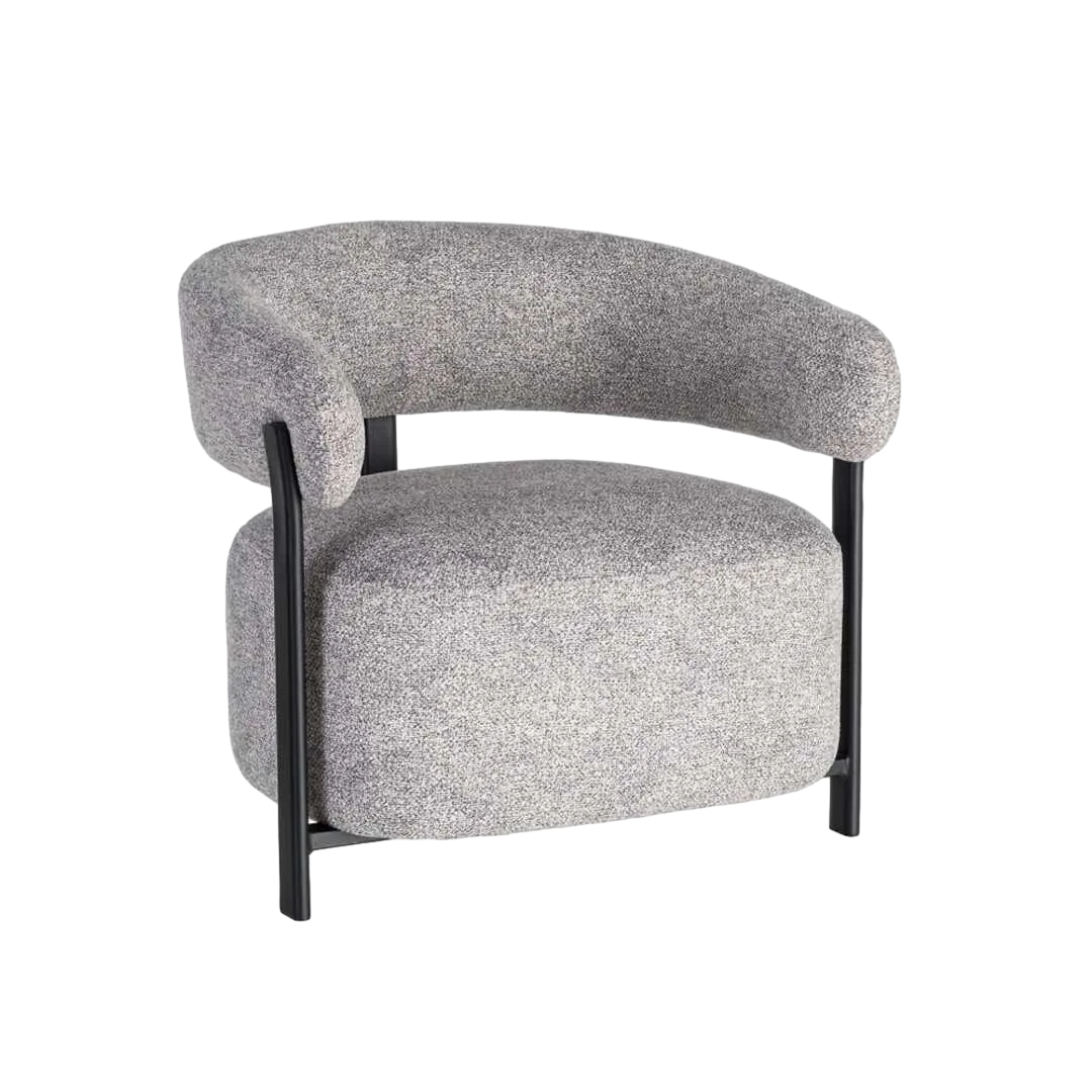 Sillón tapizado en poliéster con patas de hierro relleno de esponja densidad 26kg en asiento y 22kg en respaldo 77x71.50x70cm - Ixia - 617043IX - foto-transparente