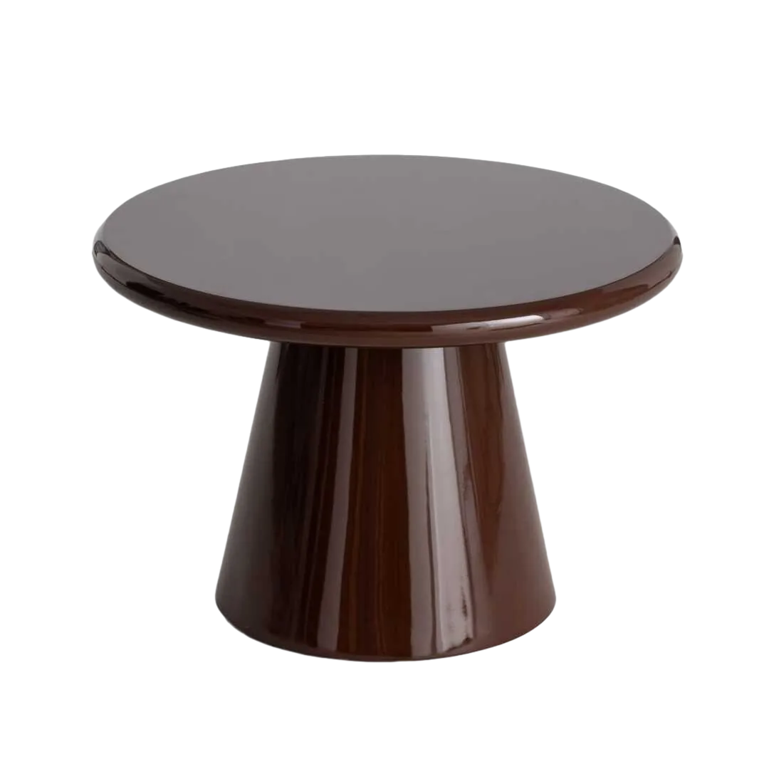 Mesa de centro alto brillo marrón en DM 60x60x40cm - Ixia - 617056IX - foto-transparente
