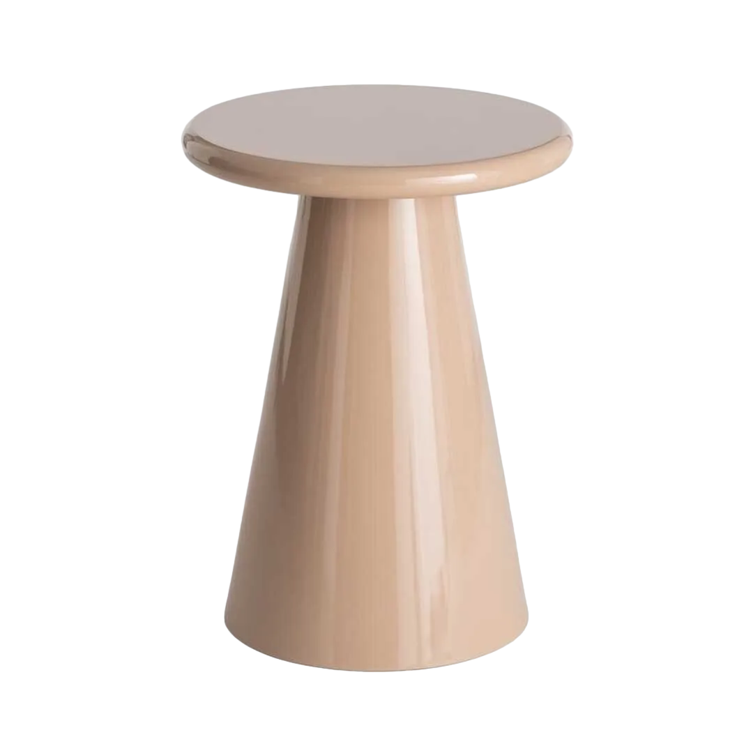 Mesita alto brillo en DM color taupe 45x45x60cm - Ixia - 617057IX - foto-transparente