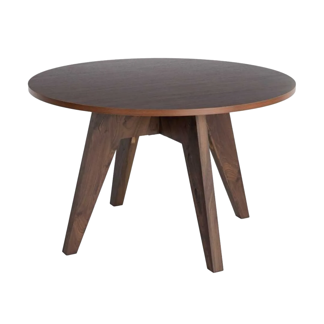 Mesa de comedor redonda en MDF con acabado efecto madera natural 120x120x75cm - Ixia - 617064IX - foto-transparente
