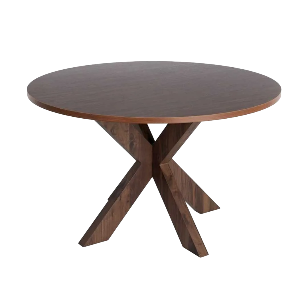 Mesa de comedor redonda en MDF efecto madera tablero 2,5cm 120x120x75cm - Ixia - 617066IX - foto-transparente